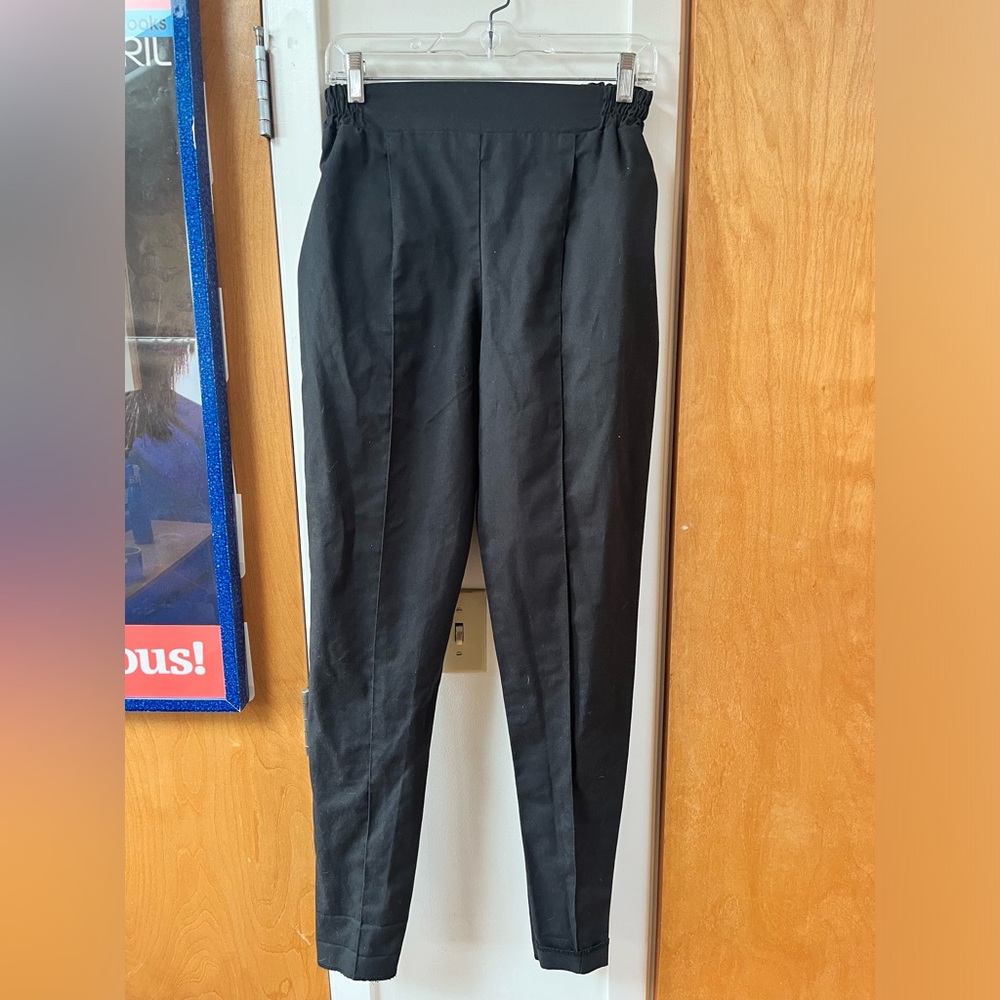 Tony Chestnut elastic waist seamed trousers pants | black | size small/medium